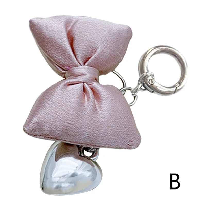 Pink Bowknot Pendant Keychain Stylish Phone Anti-lost Lanyard Personalized Keyring Decoration for Women's Bag Backpack