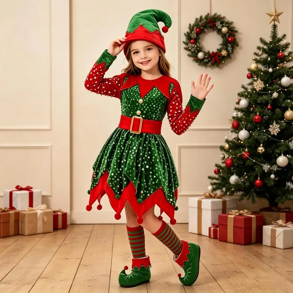 Robe Lutine à Sequins Fille avec Chaussettes Rayées – photo 9