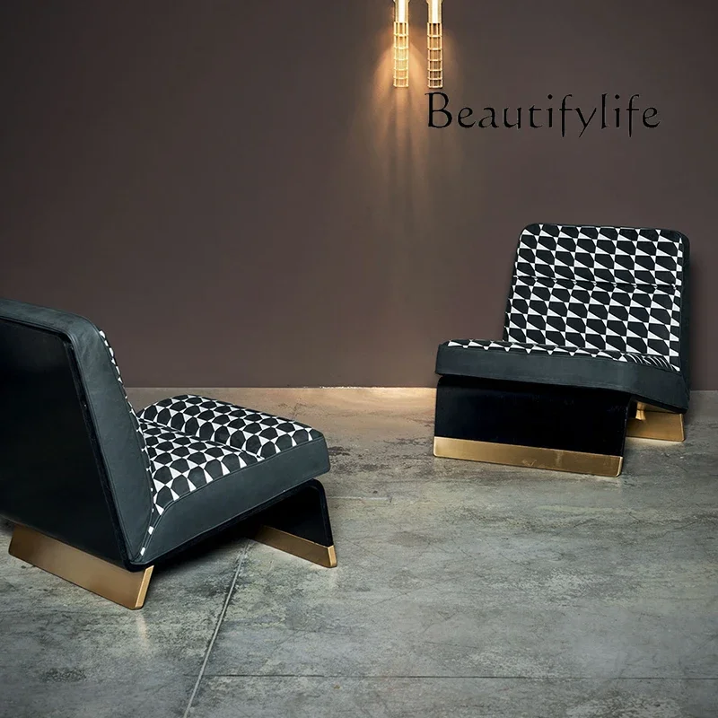 Italian Simple and Light Luxury Household Single Leisure Chair Designer Stainless Steel Sofa Armchair