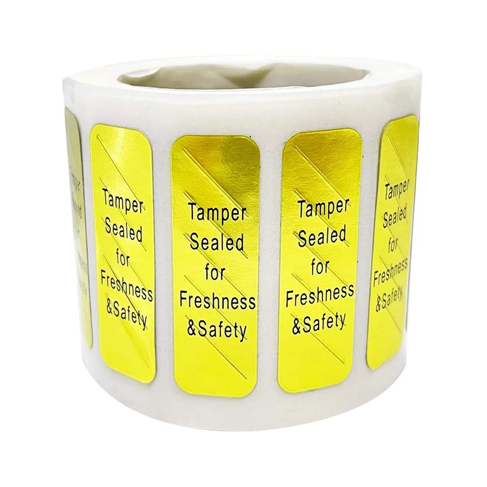 食品取り扱い用の密封された金のステッカー,500x0.5インチ,食品の安全なシールラベル,1.5個