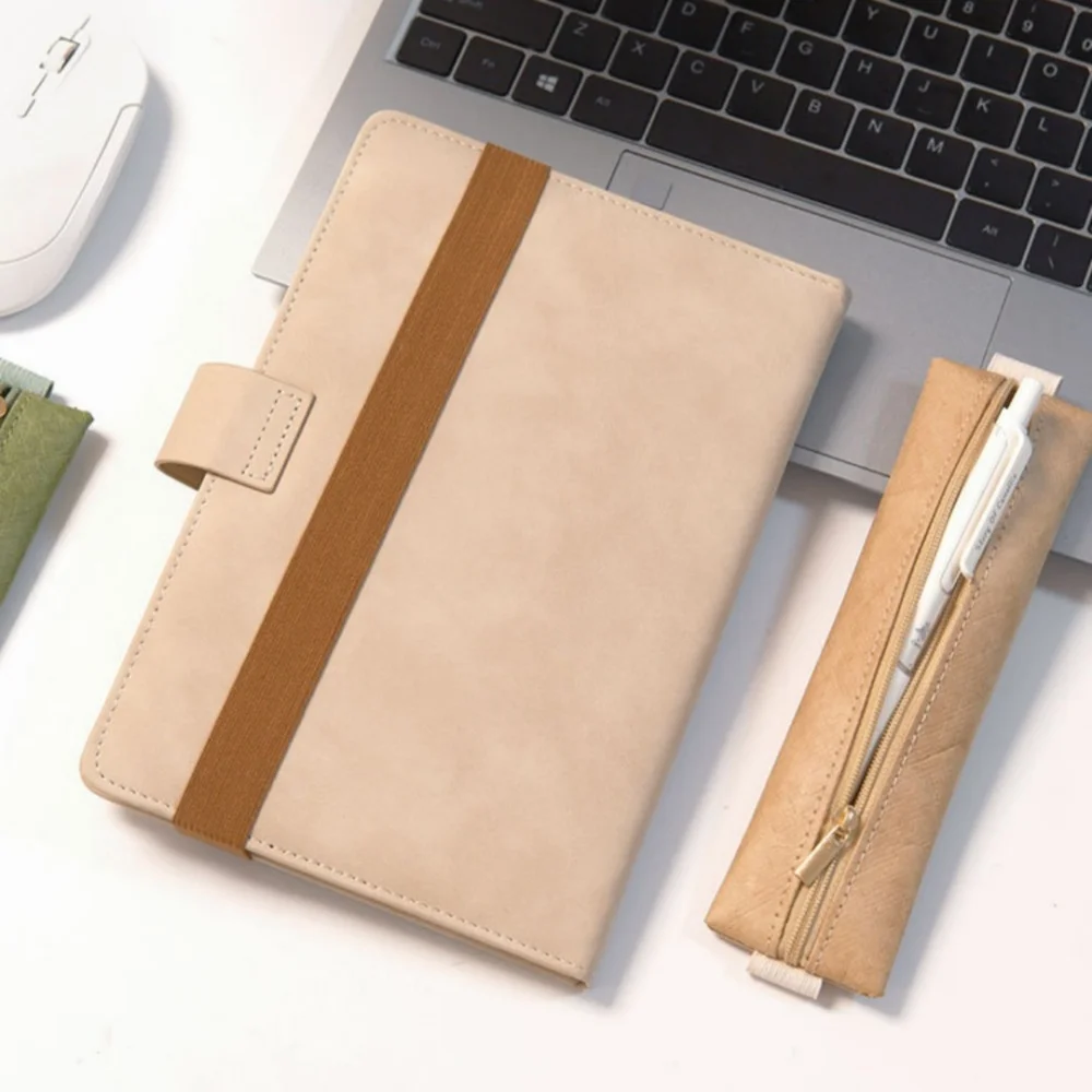 Igh-Quality Elastic Buckle Band Pen Bag Portable Pencil Case Pen Holder Sleeve Anti-Lost Attached Protector Bag For Notebook