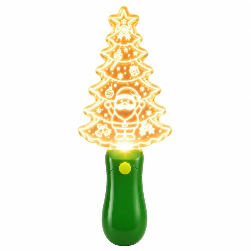 LED Flashing Lights Christmas Wand Built In Music Light Up LED Light Up Stick Handheld Smooth Plastic