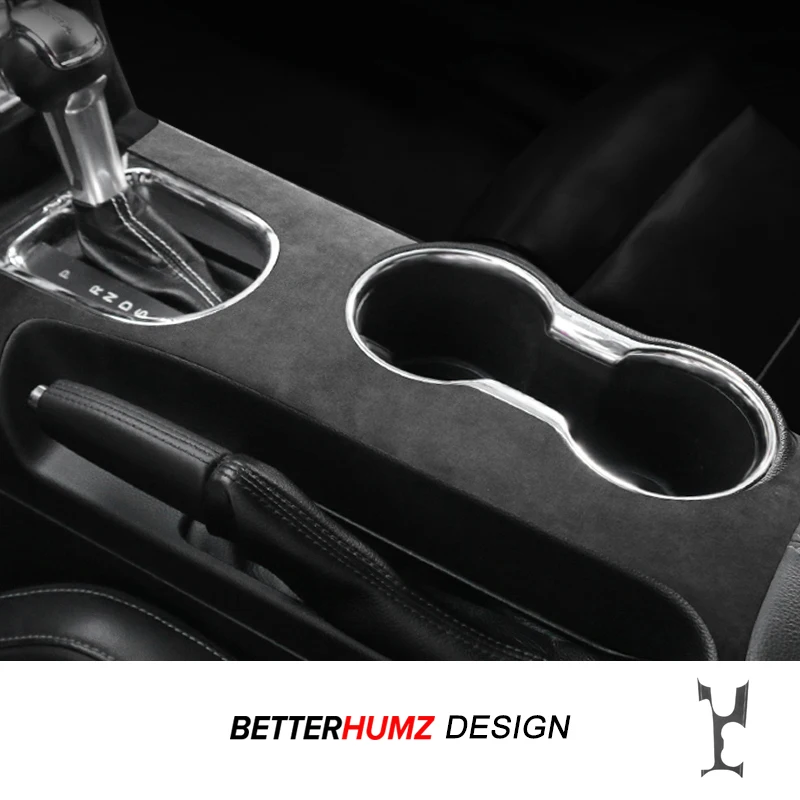 For Ford Mustang 2015-2023 Made of Alcantara Center Console Gear Shiter Cup Holder Panel Trim Sticker Car Interior Accessories