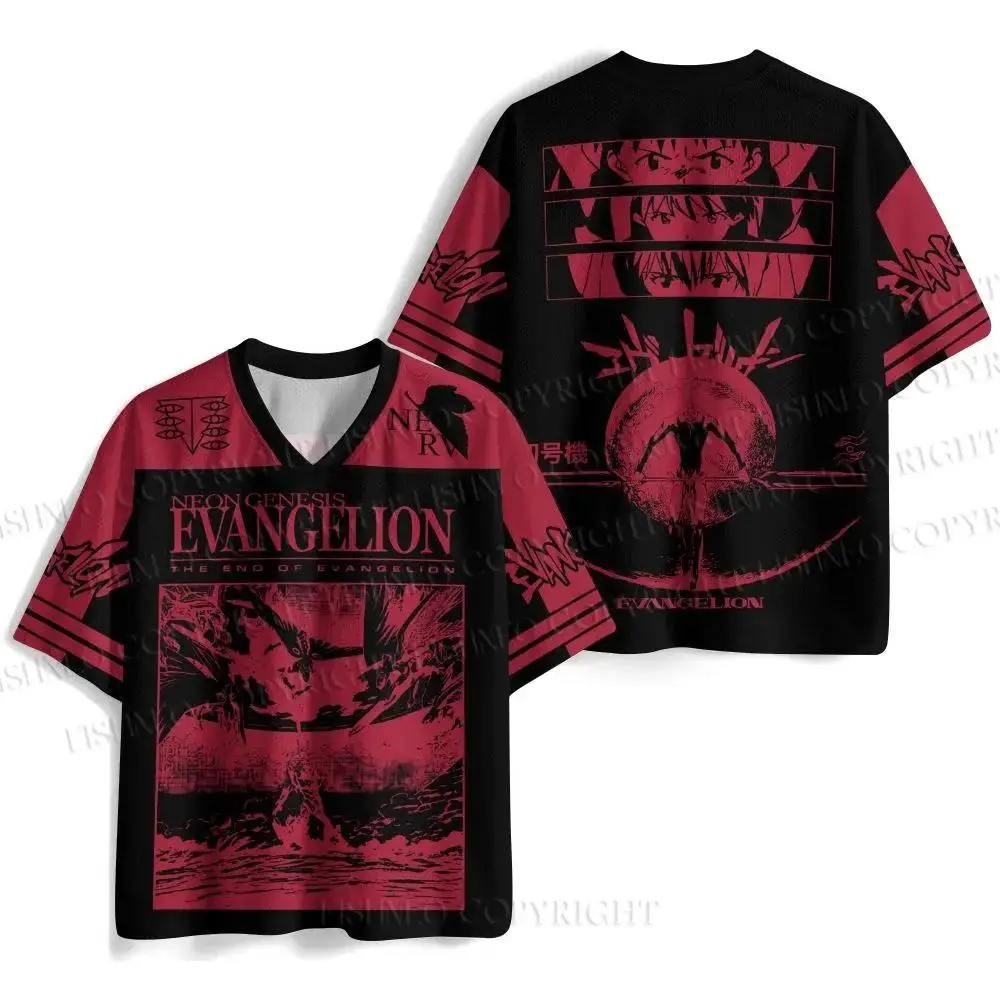 2026 New Century Evangelion EVA Ayane Boli Double Sided Printed Color Contrasting Street Large Loose Quick Drying Family T-shirt