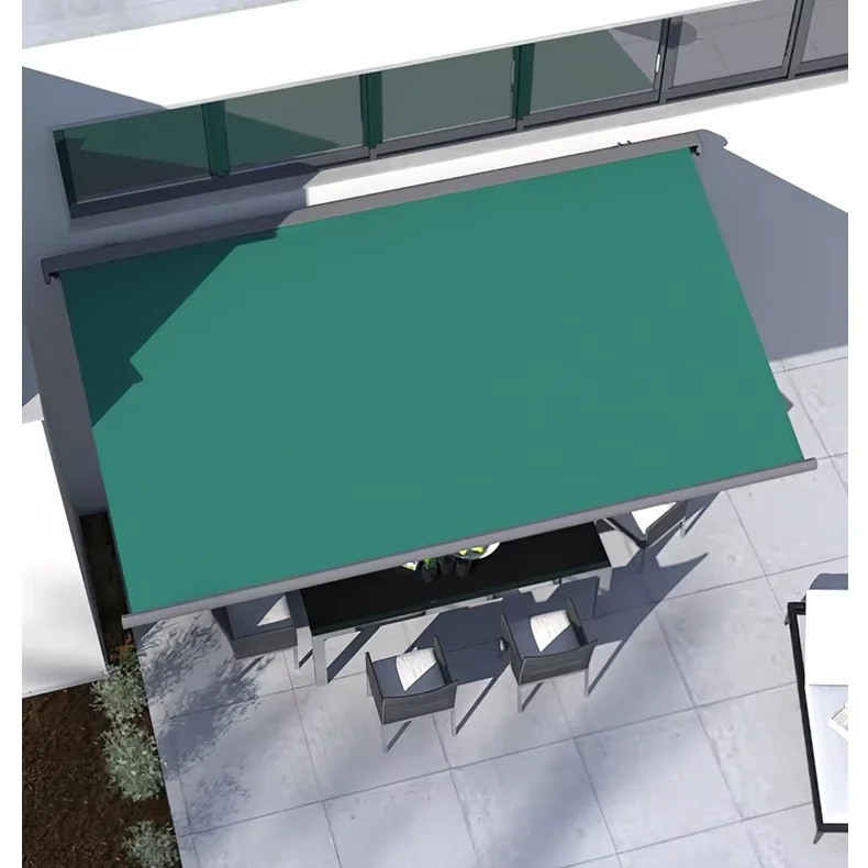 

Modern Retractable Electric Awning White Aluminum Alloy Remote Control Anti-UV Garden Canopy For Window Terrace Patio Outdoor