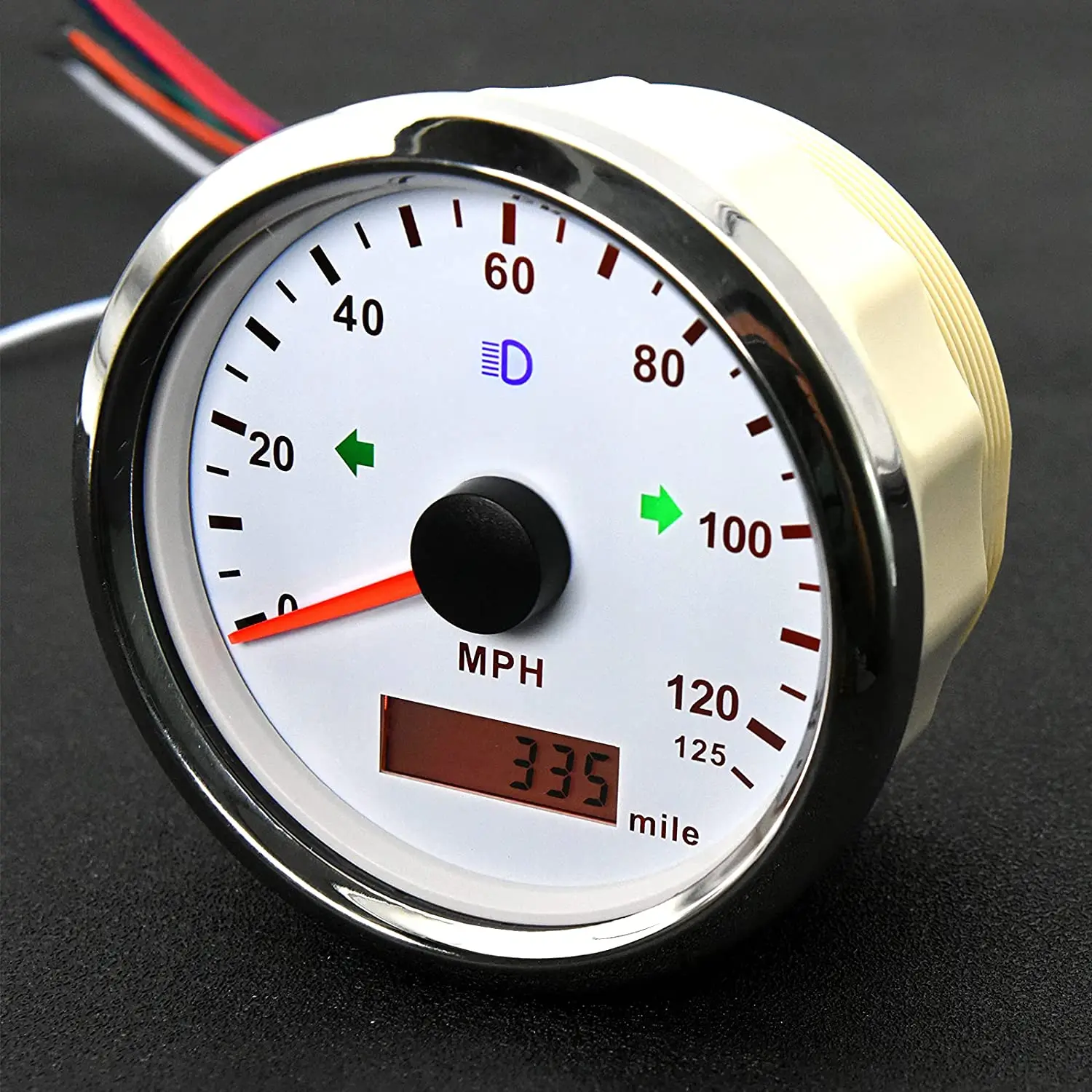 85mm Kmh Mph 매듭 속도계 주행 거리계 12V 자동차 보트 오토바이 속도계