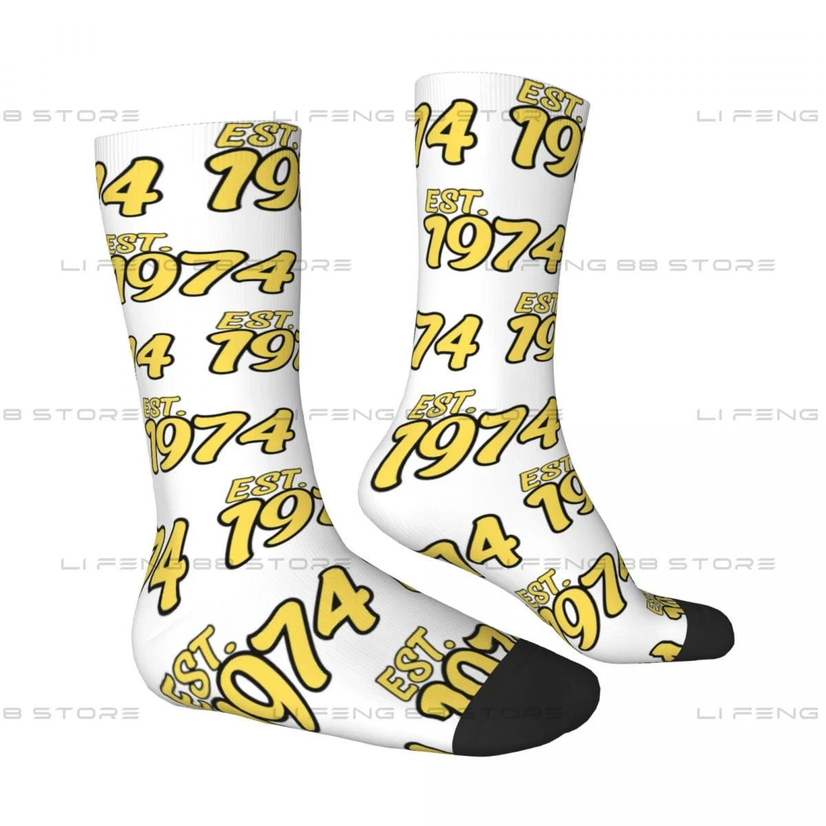 Classic Vintage Born in 1974 EST Men Women Socks Outdoor Novelty Spring Summer Autumn Winter Stockings Gift