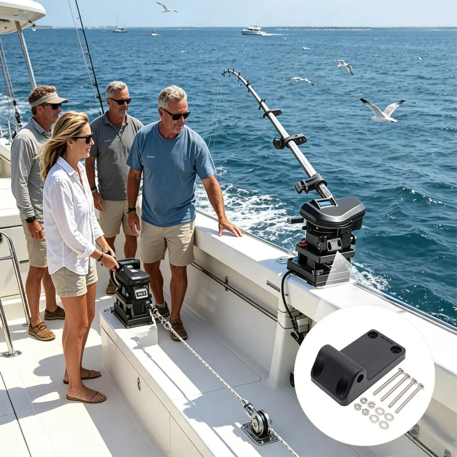 Downriggers Bracket Tilt Locking Accessories Bracket Downriggers Adapter Plate For Kayak Pontoon Camping Marine Lake Outdoor