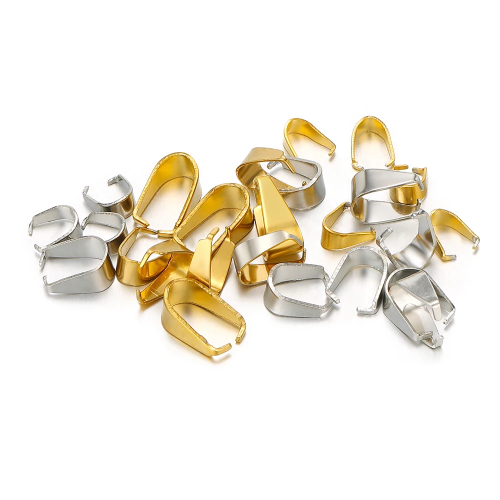 50pcs Stainless Steel Clip Clasps Pendant Buckle Hooks Gold Color Connectors for DIY Handmade Jewelry Making Necklace Material image 2
