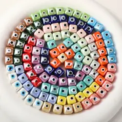 10PCS Colored Ceramic Devil's Eye Beads For Jewelry Eye Beads Making Necklace Bracelet Craft DIY Supplies
