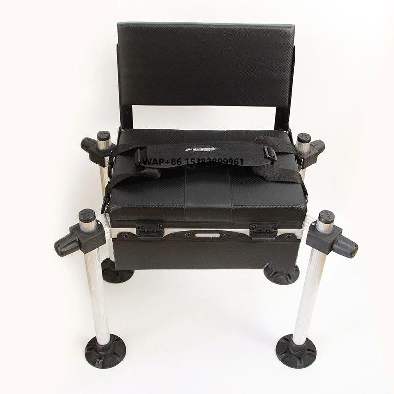 

Selco Hot Tackle Box Folding Portable Adjustable Height Fishing Bait Seat Toolbox Backrest Seat Box