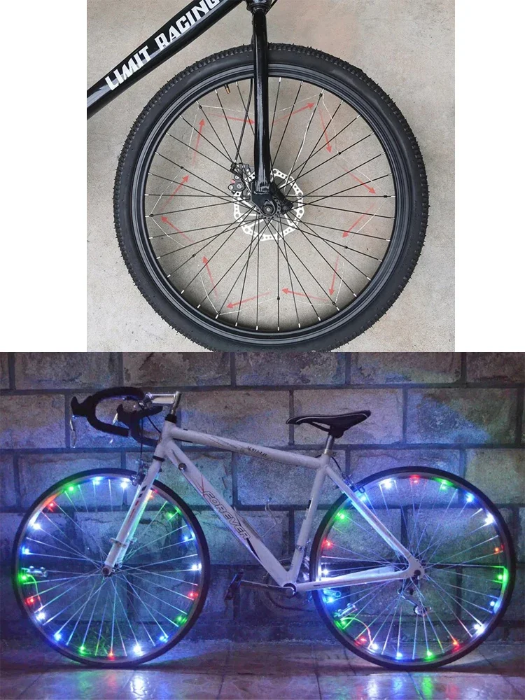 AliExpress Colourful Waterproof LED Bicycle Wheel Light Night Decoration Warning Light Front and Rear Spoke Light Bicycle Tyre Accessories