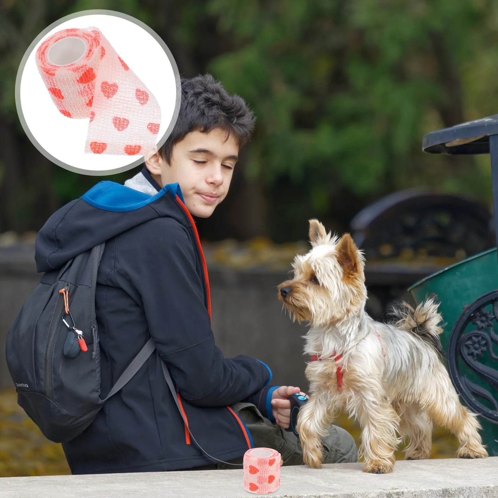 

Dog Bandage Wrap Self Non-Woven Tape Red For Wounds Paws Legs Pet Injury Recovery Horse Cat Puppy Kitten Animal Wrap