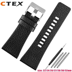 Genuine Lea/ther Strap Watchband For diesel Watches DZ4386 1657 1399 1206 4323 Black Band 22mm 24mm 26mm 27mm 28mm 30mm 32mm