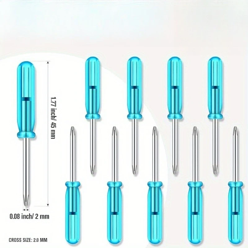 

10pcs Mini Screwdriver Set - 2mm Cross Word Repair Tool for Exercising Hands-on Ability - Crystal Screw Tool for Halloween