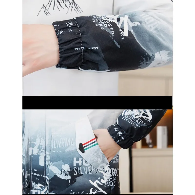 Fashion New Men Cotton Coat Winter Jacket Mid-length Loose Parkas Plus Fleece Thicken Warm Outwear Hooded Trend Slim Overcoat