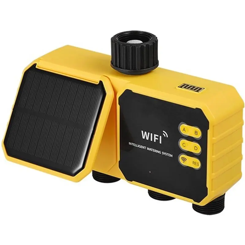 Y50A-Solar Powered 4 Zone WIFI Irrigation Timing Controller Automatic Outdoor Water Timer For Efficient Lawn Care Systems