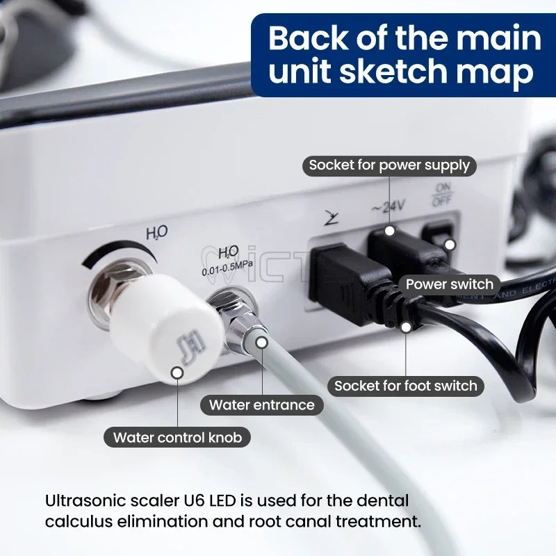 U6อัลตราโซนิคแอลอีดี Scaler All-in-one อุปกรณ์สบายฟังก์ชันที่มีประสิทธิภาพ supragingival subgingival การรักษารากฟันเทียม