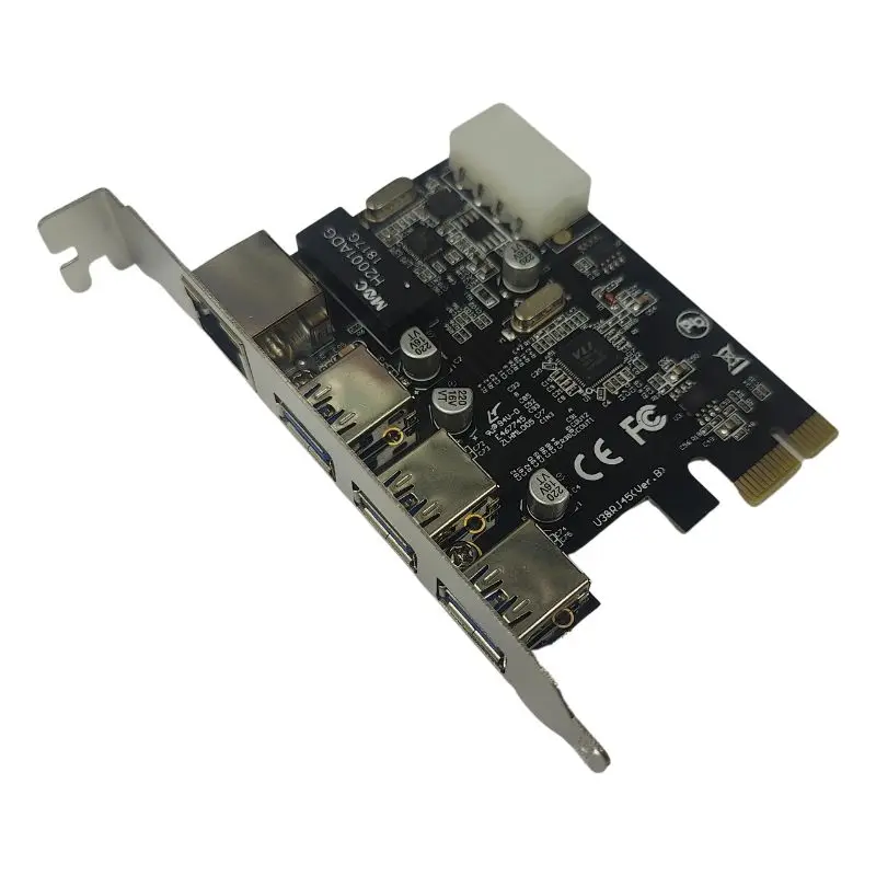 PCI-E Gigabit Ethernet Card with 3-Port USB Expansion card PCI-E Lan +USB3.0*3 card