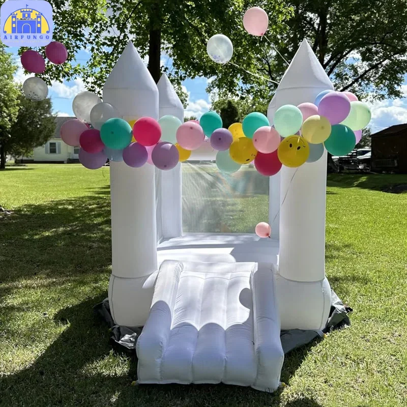 

6-футовый белый прыгающий домик Moonwalk для мягкой игры в аренду, мини-надувной замок, бесплатная доставка с воздуходувкой для малышей, настройка