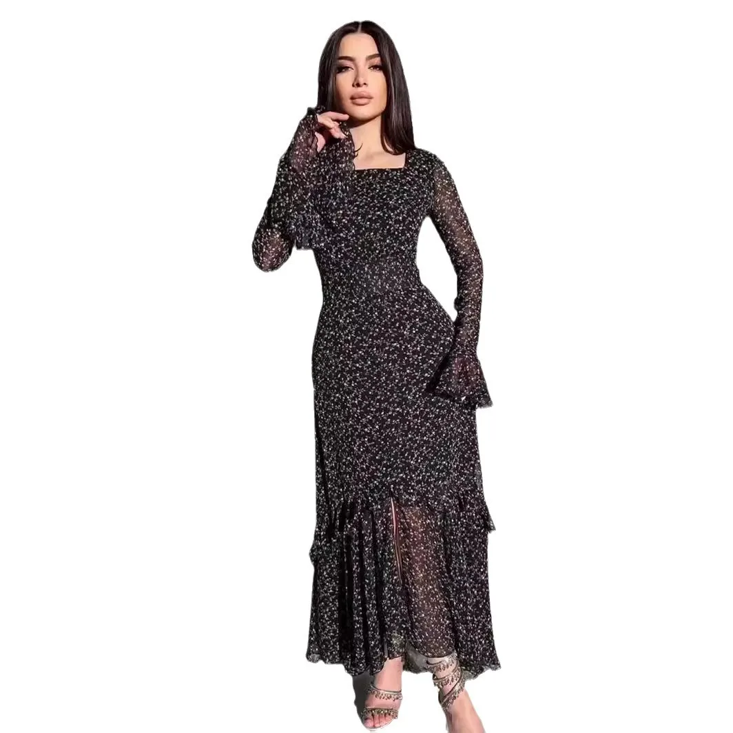 Party Dress Printing Women Jalabiya Ramadan Morocco Dresses Dubai Abaya Kaftan Islam Vestidos Arab Eid Muslim Abayas Long Robe