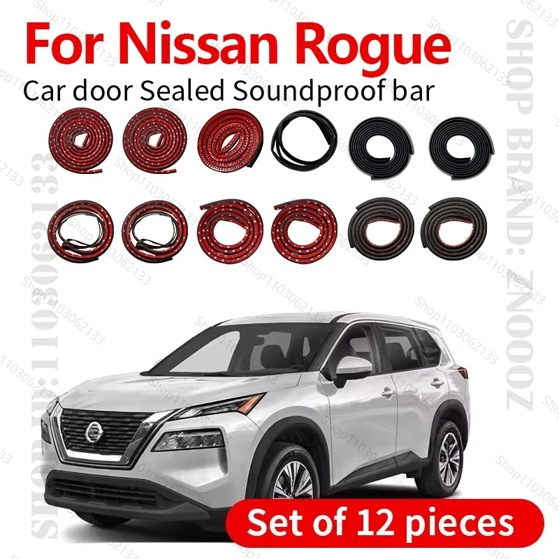 

2007-2025 For Nissan Rogue Car Door Seal Strip Rubber Double Layer Sealing Protector Soundproof Seal Dustproof Seal Strip 12PCS