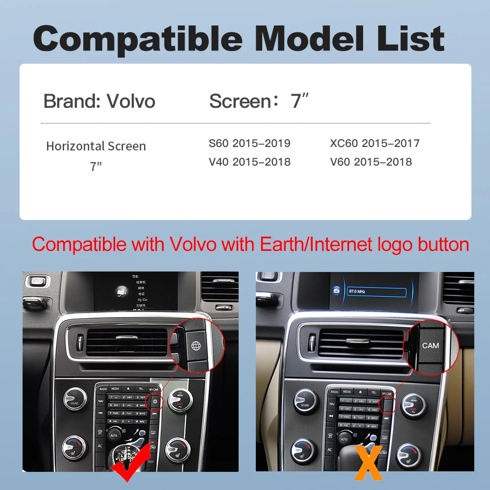 Bild 6: Neue Drahtlose CarPlay Android Auto interface Decoder Box Spiegel Link Für Volvo S60 S80 XC60 V60 V40 OEM Auto Multimedia Bildschirm
