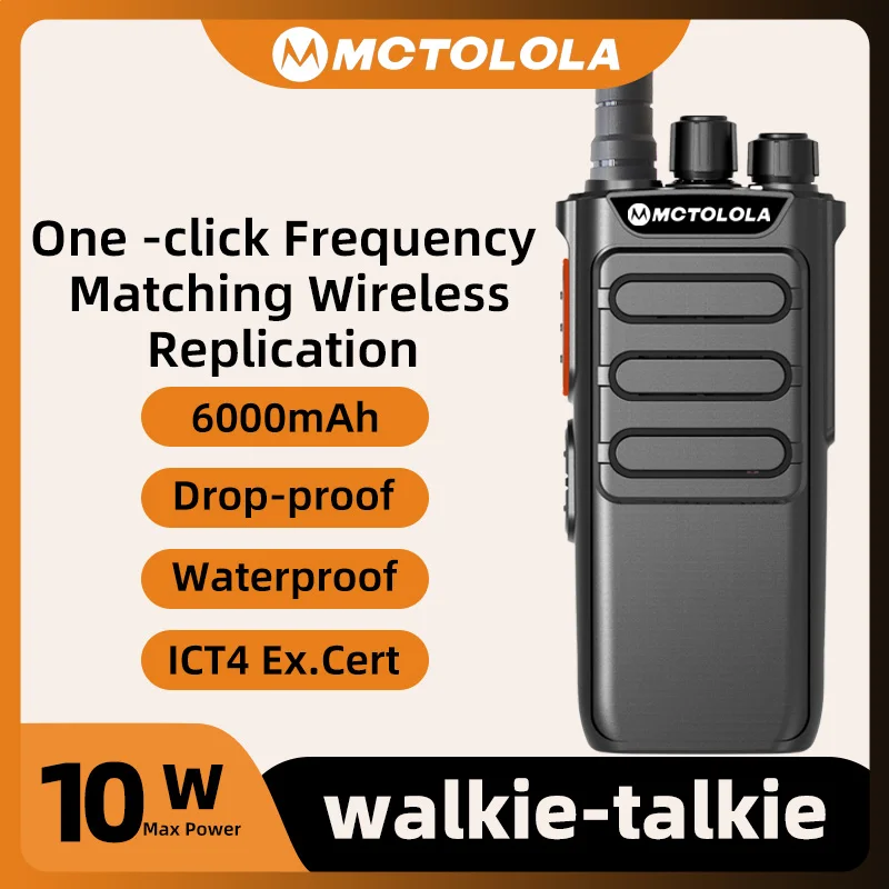 MOTOLOLA Portable 10W Wireless Two-way Intercom Analog Handheld Walkie Talkie 6000mAh Explosion Proof Walkie Talkie