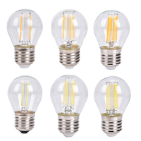 LED Bulb Spotlight 2W/4W/6W E27 COB Candle/Flame Tip G45 Filament Glass Lamp