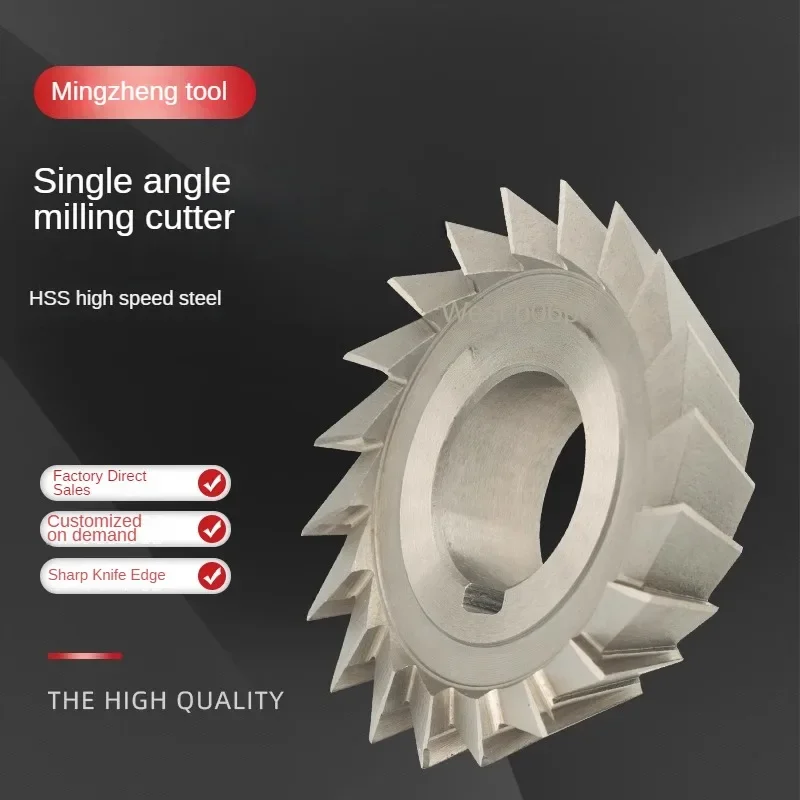 Single angle milling cutter high-speed steel M2 angle milling cutter diameter 60 75 80 90 100 x angle 30 45 60 75 90 degrees