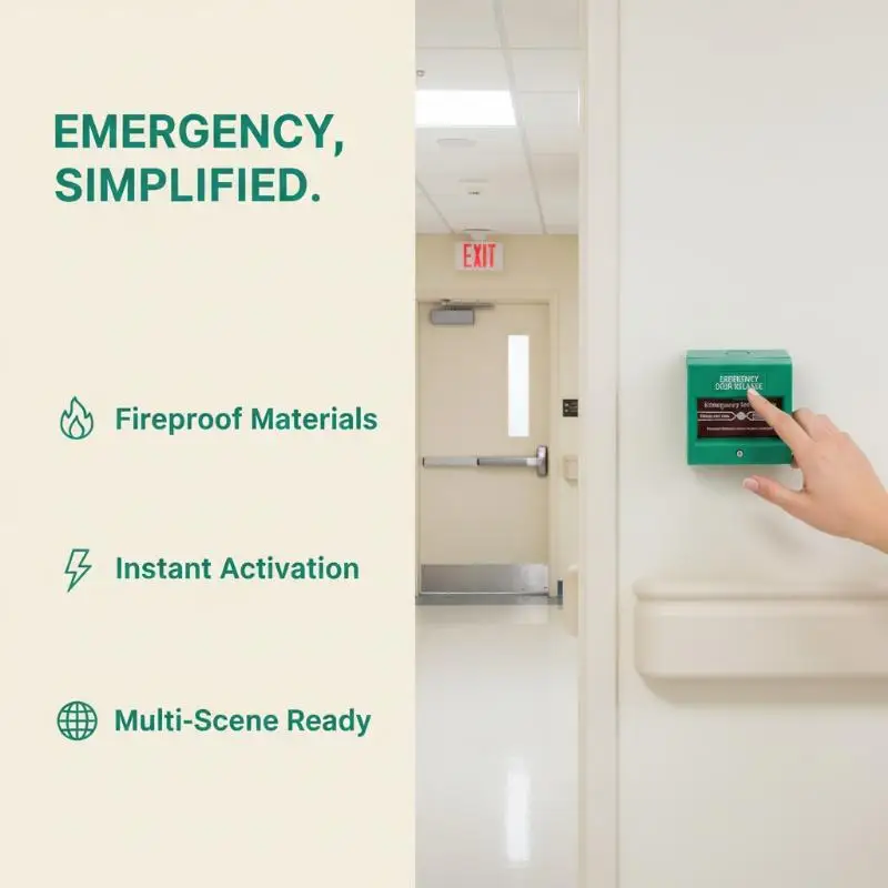Fire Alarm Emergency Door Release 1 Glass Break Exit Switch Button Accessory for Home Security Building Access