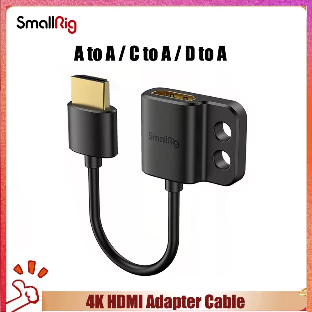 Kabel adapter SmallRig Ultra Slim 4K HDMI kompatybilny z A/C/D do A BMPCC 4K i 6K / Sony A7SIII Panasonic 3019 3020 — zdjęcie produktu 3
