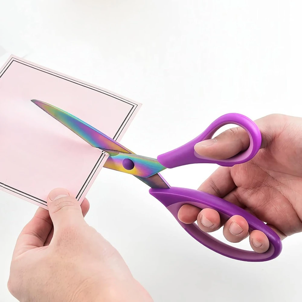 Bastelscheren-Set im 3er-Pack, Allzweck-Schere mit scharfen Titanklingen, bequemer Griff, Mehrzweck-Stoffschere