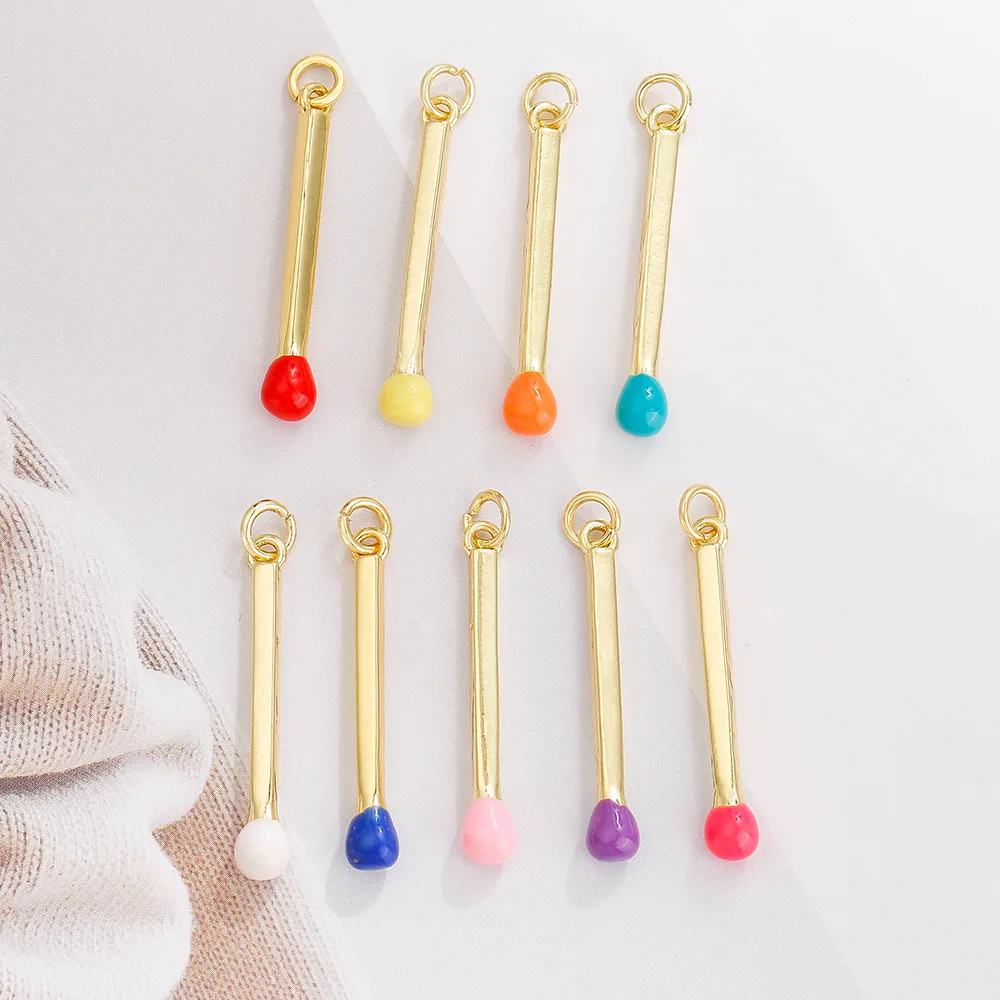 

Elegant and fashionable Diy alloy rainbow-colored matchstick-shaped clothing accessories