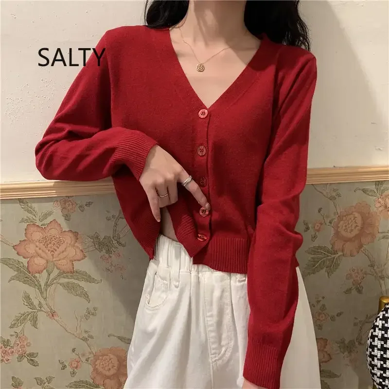2026 Knitted Cardigan Women's New Spring/Autumn V-neck Long Sleeve Sweater Jacket Casual Female Jacket Woman