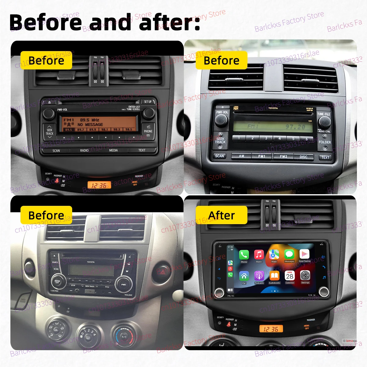 Autoradio Head Unit 2 Din Android Radio for Toyota RAV4 RAV 4 Vanguard 2006-2012 Carplay 7