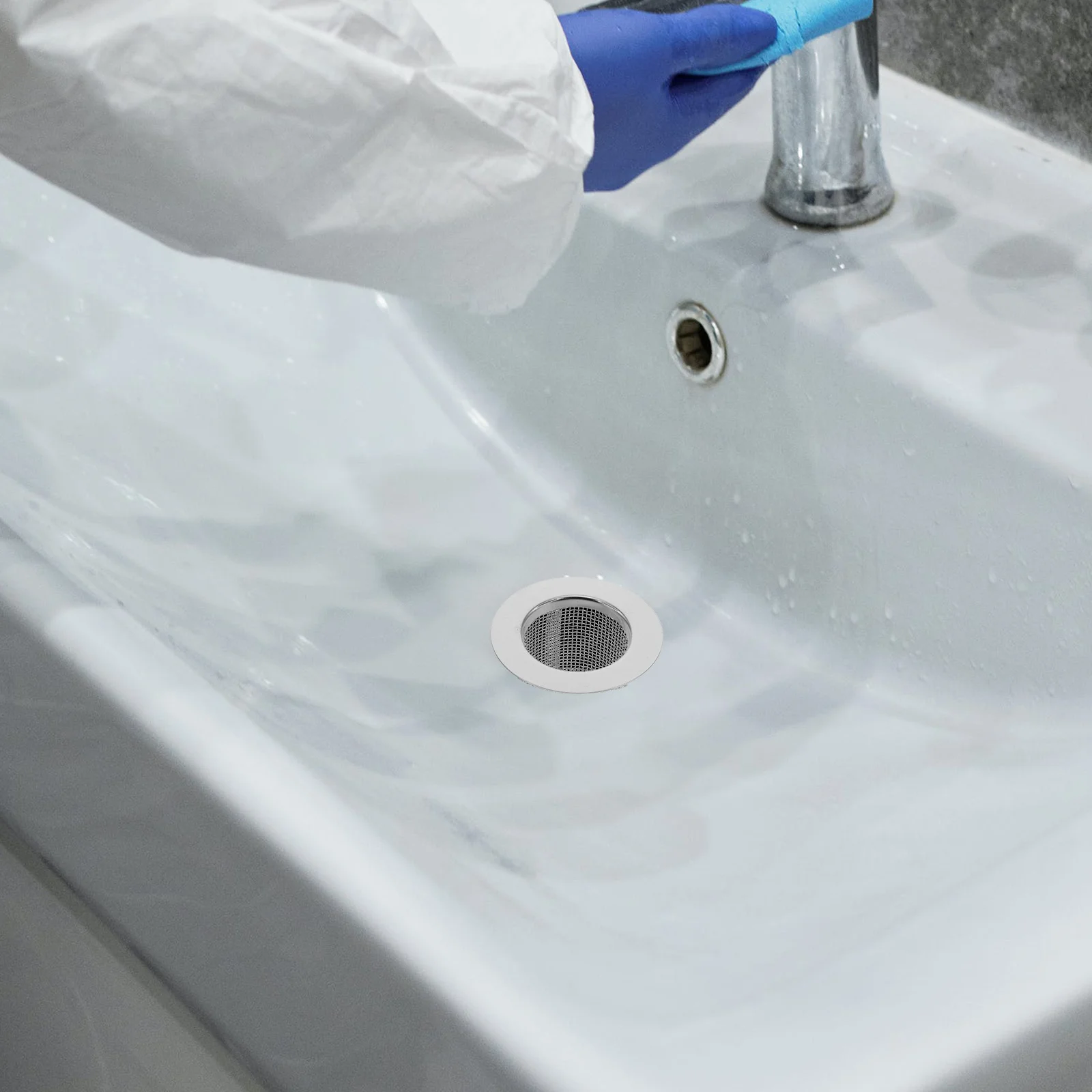 الفولاذ المقاوم للصدأ استنزاف بالوعة تصفية 2 قطعة 4 سنتيمتر الشعر الماسك مصفاة حوض صغيرة للمطبخ الحمام دش الطابق سلة شبكية عميقة