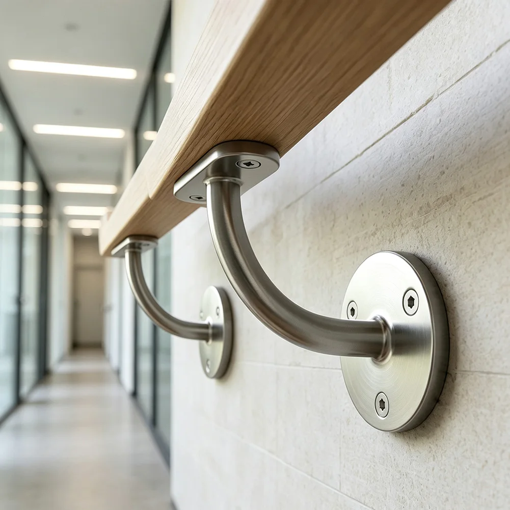 Heavy-Duty Stainless Steel Handrail Bracket Set Weatherproof Wall Mount Support For Stair Railing Banister Pipe Hardware
