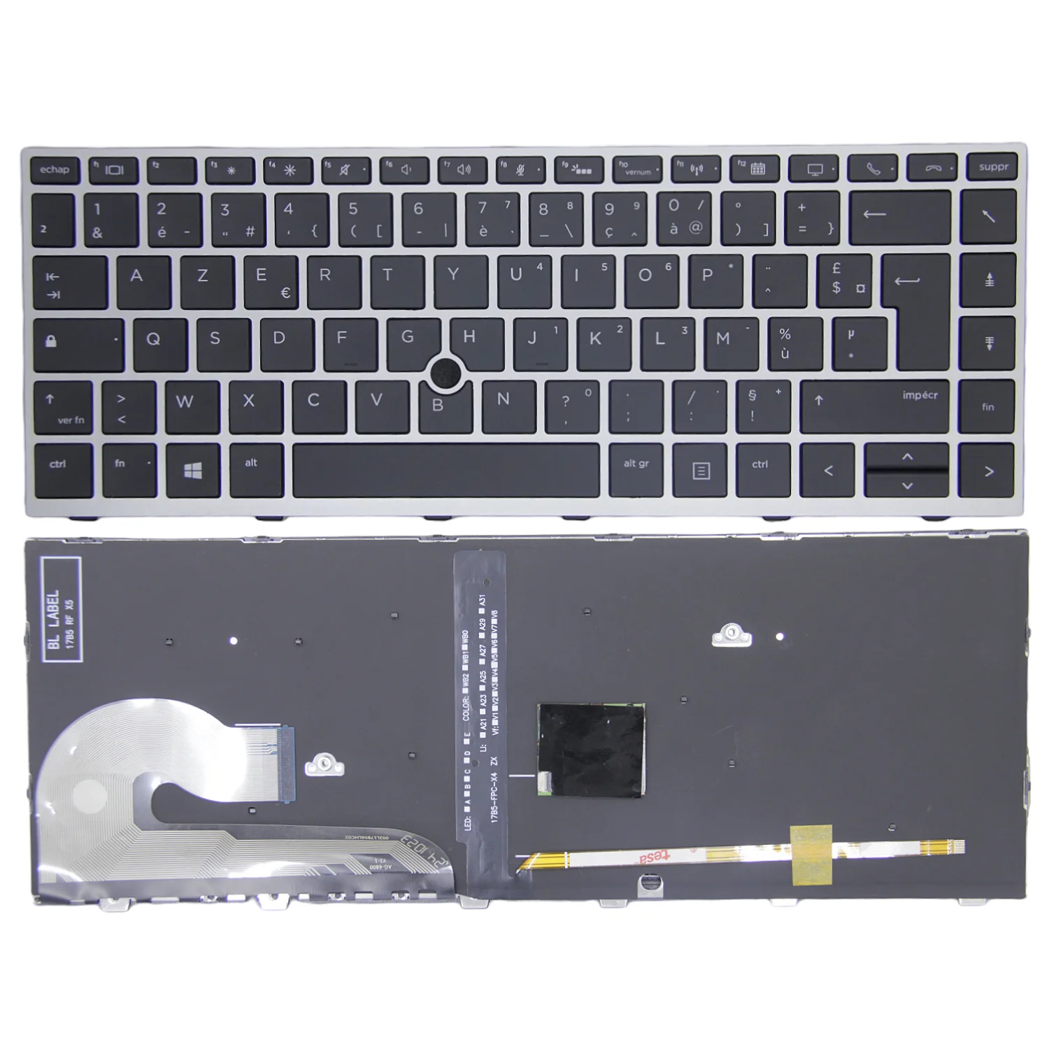 100%New US/Spain/France For HP Elitebook 840 G5 G6 745 G5 G6 846 848 G5 Zbook 14U G5 G6 English Laptop Keyboard Pointing Backlit