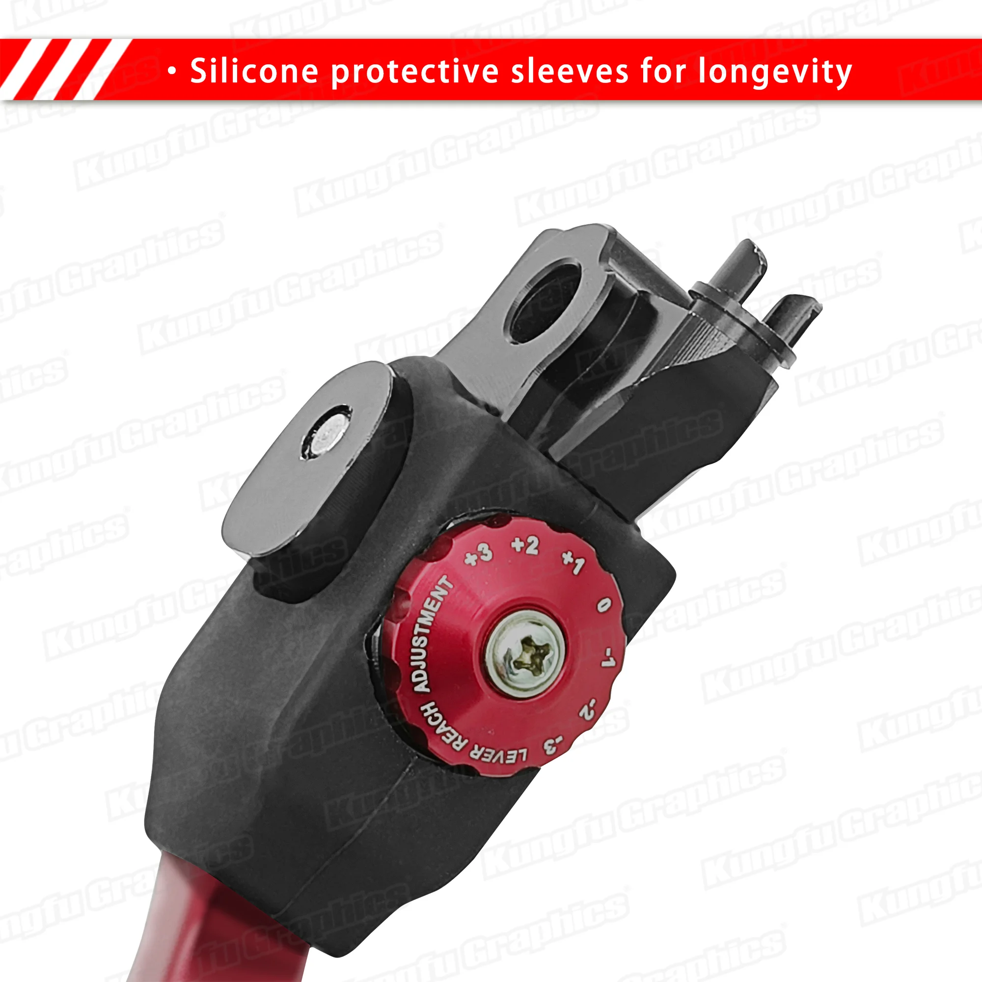 رافعة فرامل أمامية للدراجة النارية قابلة للتعديل 360 درجة قابلة للطي لهوندا CRF250R CRF450R CRF250RX CRF450RX، أحمر #4