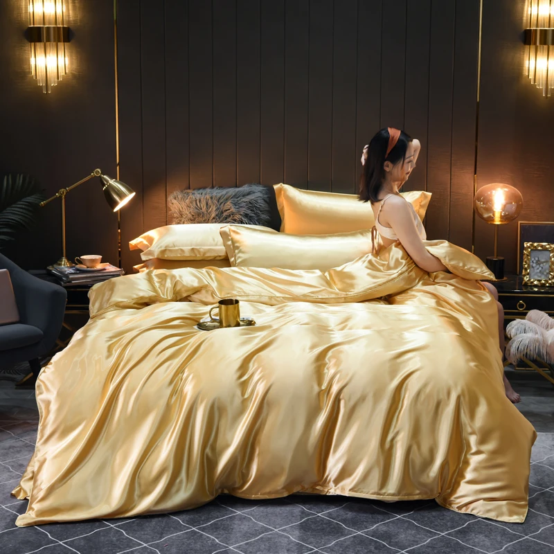 2025 High - End Washed Silk Bedding, Pure Solid, Tencel - Integrated, Tailored to 1.2m, 1.5m, 1.8m, 2.0m Bed Dimensions