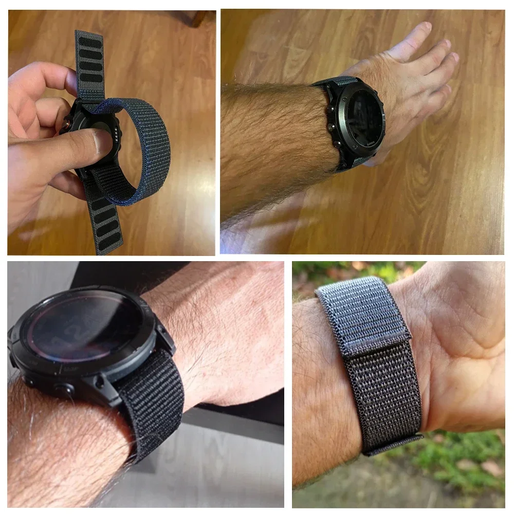 26 22 مللي متر هوك حلقة حزام النايلون ل Garmin Fenix 8 47 مللي متر 51 مللي متر E 7 7X 6 6X 5 5X/Epix Pro/Enduro/TACTIX/Forerunner 965 955 حزام (استيك) ساعة