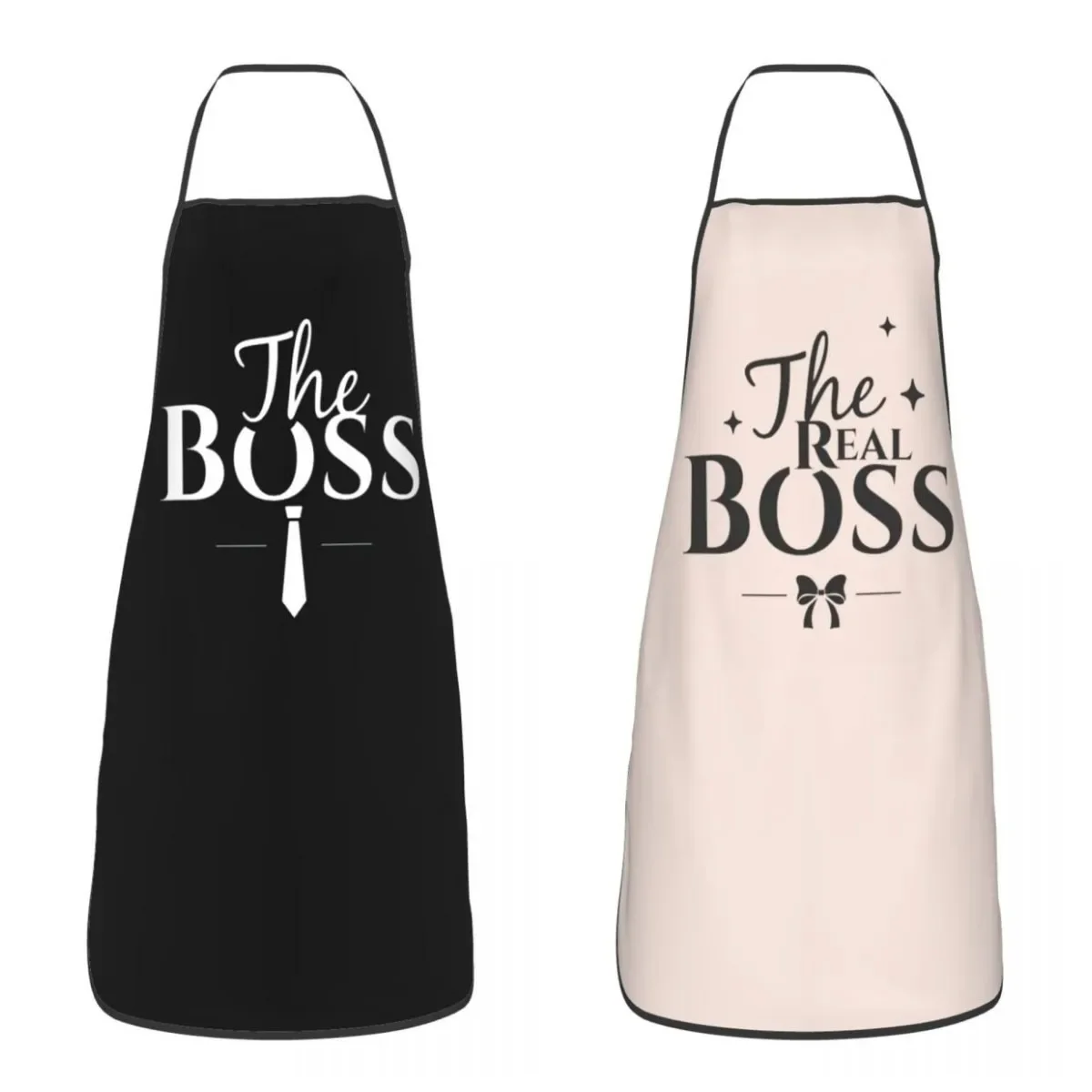 The Boss The Real Boss grembiule donna uomo Unisex bavaglino coppia Cooking Kitchen Tablier Cuisine Chef Painting