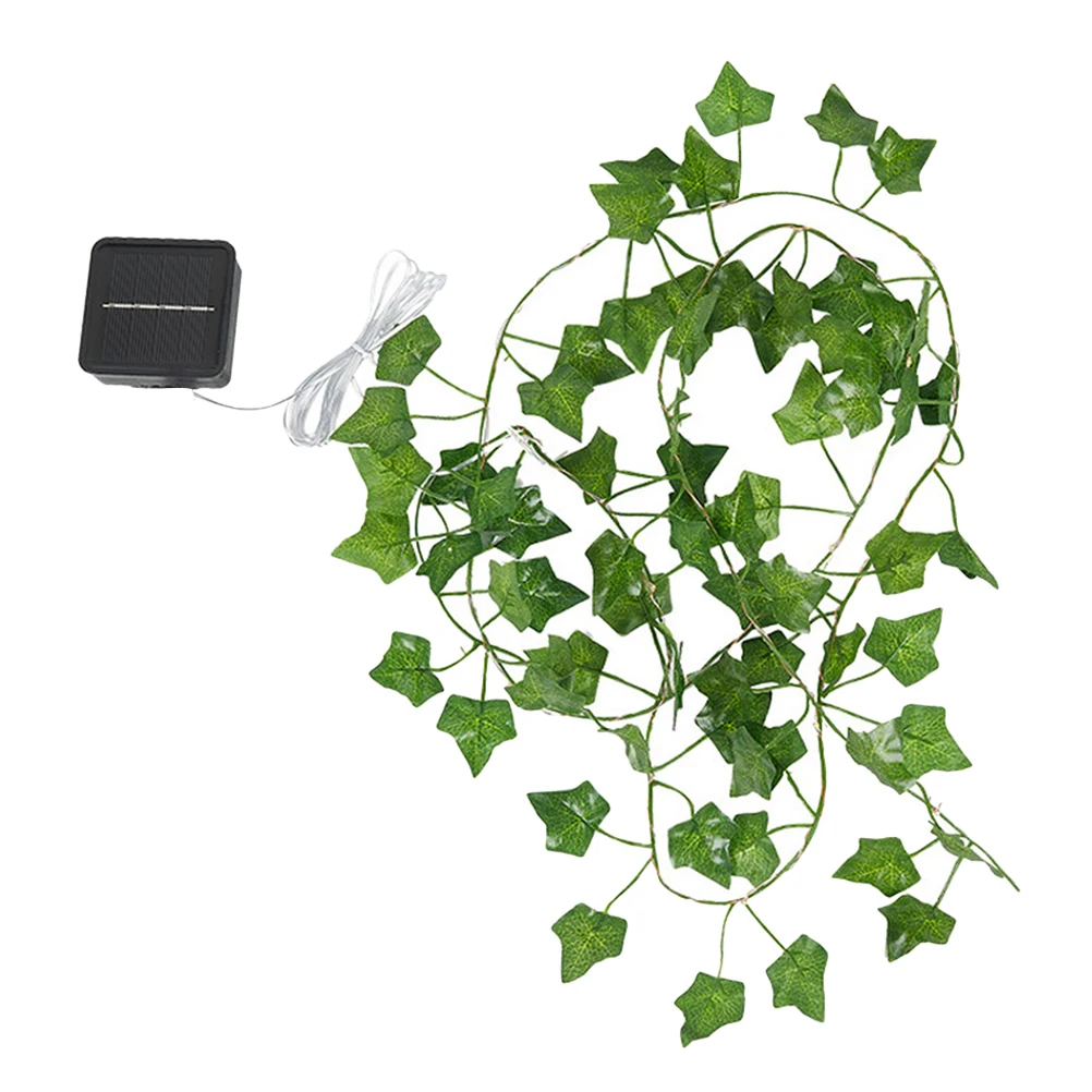 

Solar String Lights Outdoor LED Garden Leaf Rattan Fabric Decorative Waterproof 10m Warm Light for DIY Festive