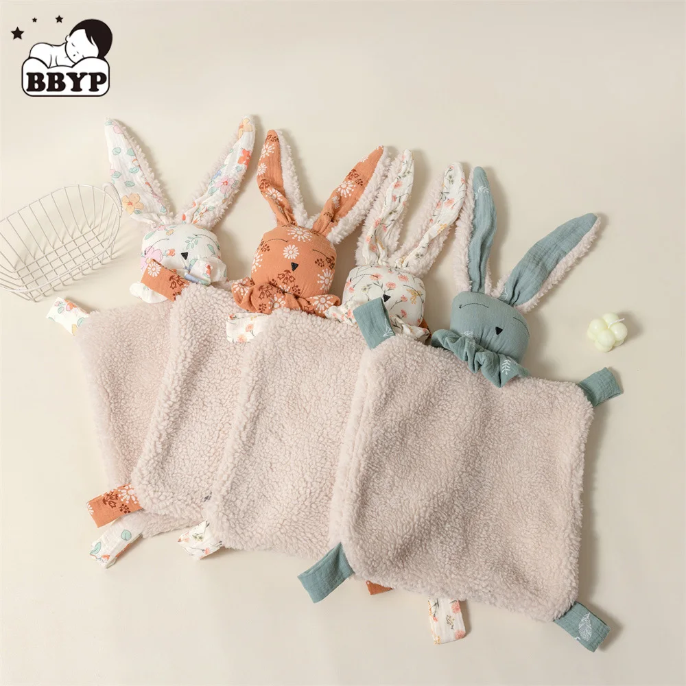 Baby Cotton Toys Security Tag Cute Bunny Blanket Comforter Rabbit Soothe Appease Towel Newborn Baby Shower Gift Doudou Towel