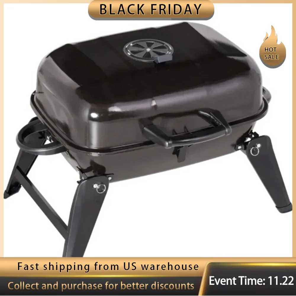 Portable Charcoal Small and portable charcoal BBQ Grill Food-grade warming rack Heat-resistant handle remains cool Tableware