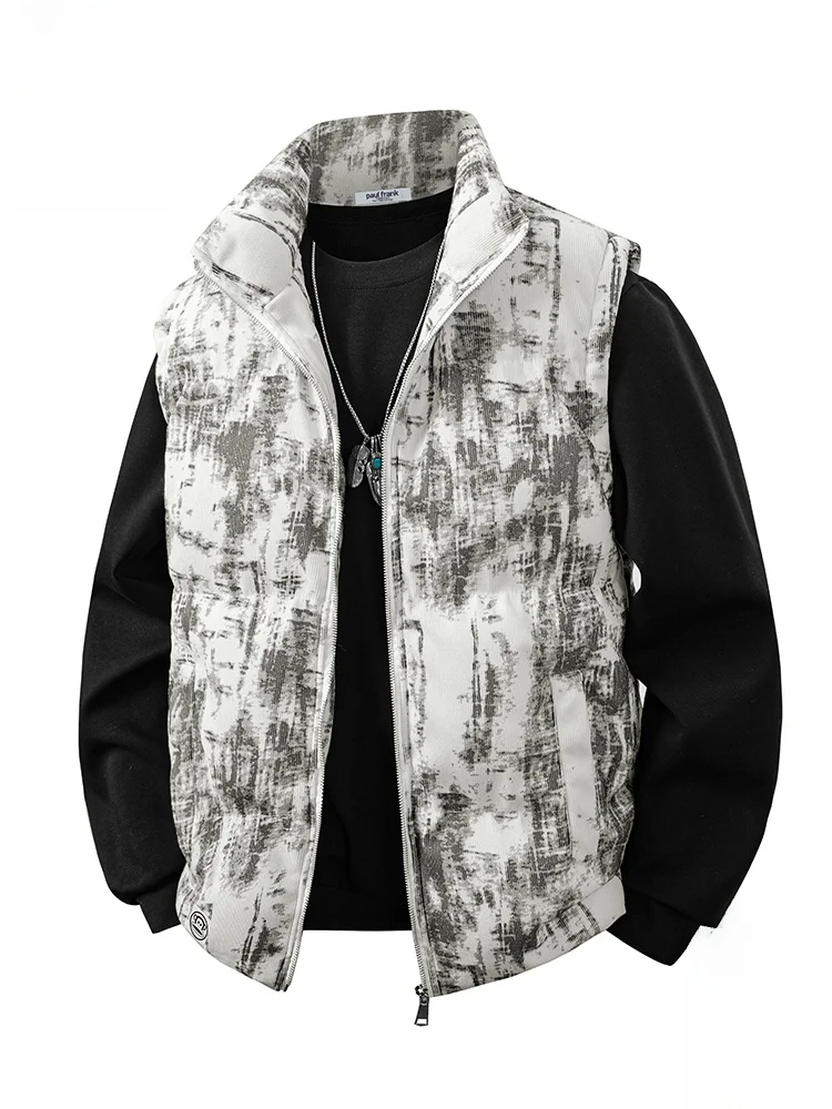 

PaulFrank Thiened Warm Zipper Men's Vest Casual Dyed Winter Jaet Leisure Stand Collar Monkey Appliance Polyester Fiber