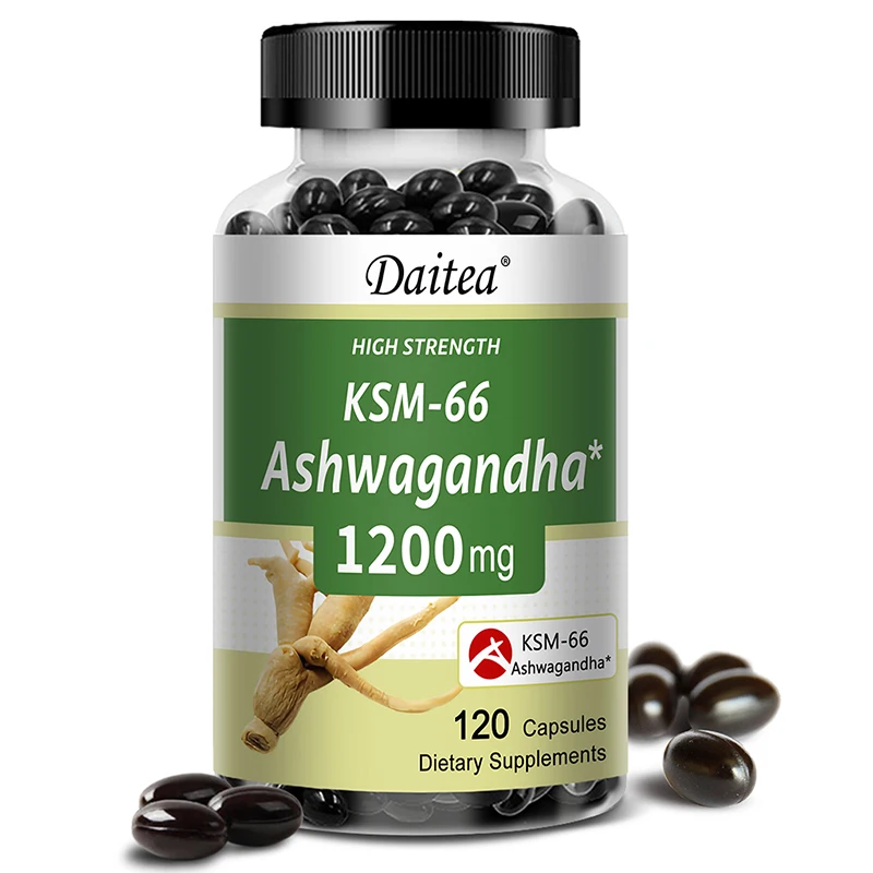 Ashwagandha 1200 mg – Stressabbauformel, unterstützt Energie und Konzentration, 120 Veggie-Kapseln