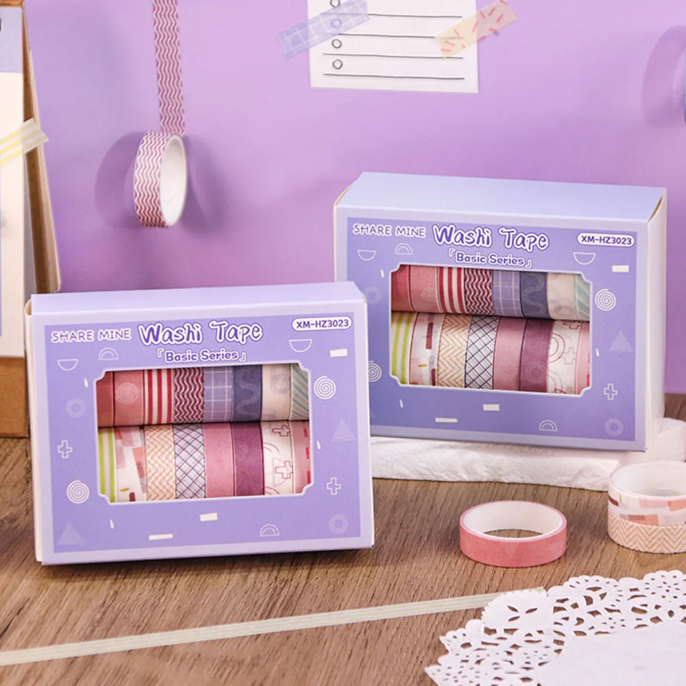 20 Teile/schachtel Einfarbig Washi Tape Set Nette Cartoon Blume Journaling Scrapbooking Liefert Hand Konto Band DIY Zubehör