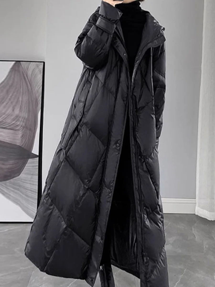 سترة شتوية سميكة من القطن للنساء مقاس كبير بطول متوسط أنيقة وعصرية ذات طابع شخصي على الطراز الكوري فضفاضة #4